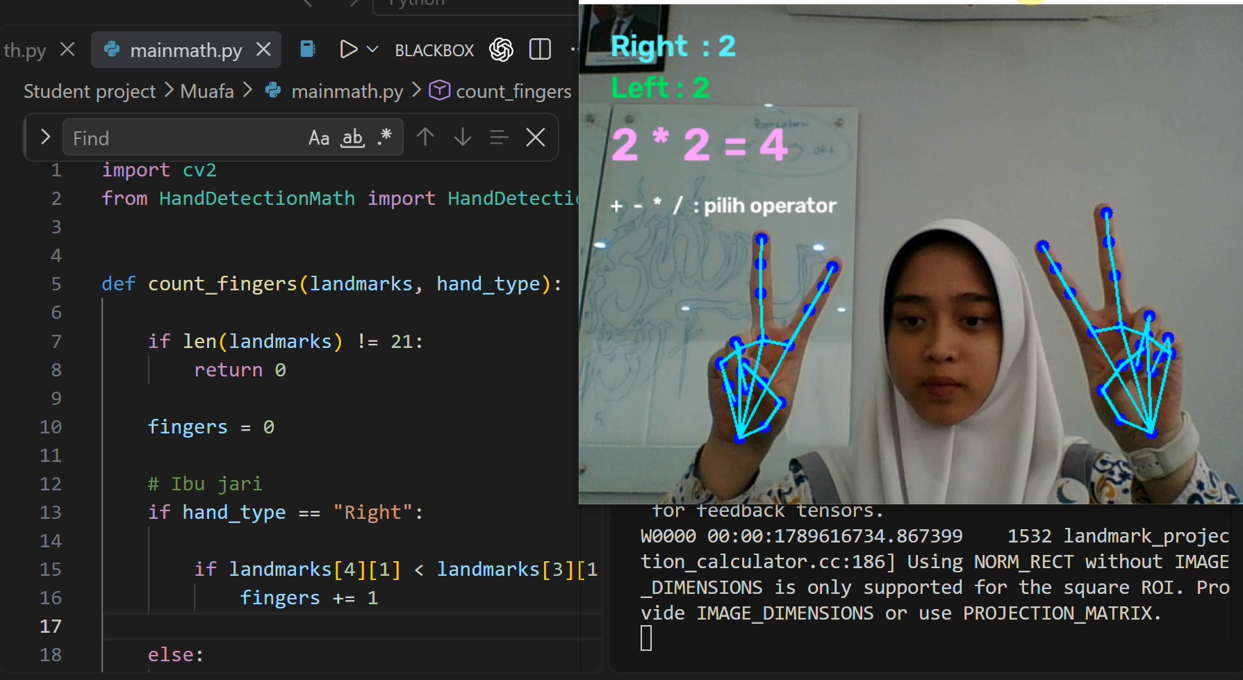 Gesture-based arithmetic system